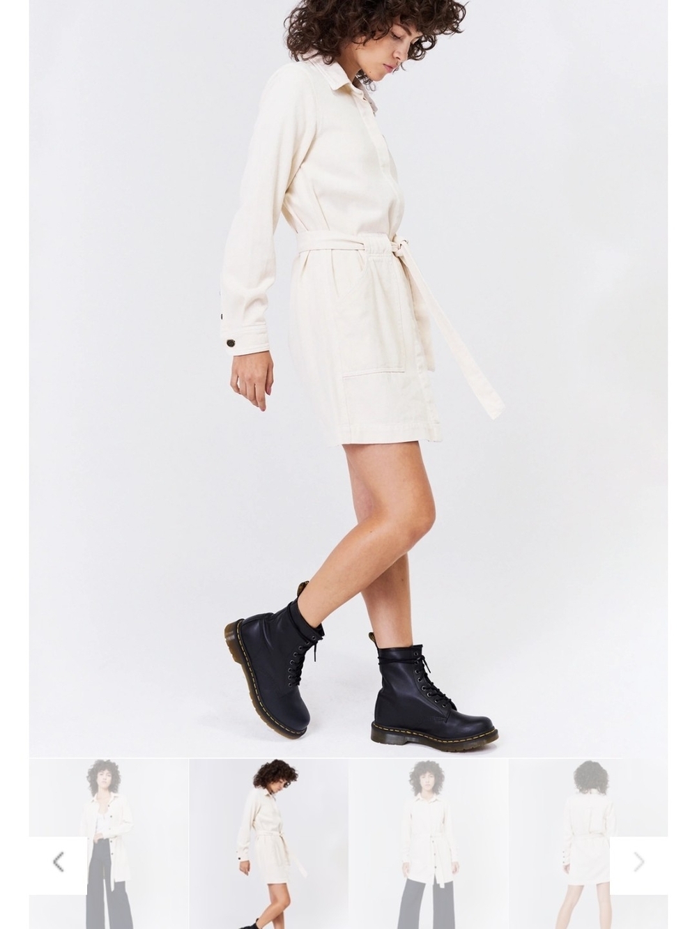 Unpublished Cream Button-Front Long Shacket - Picture 4 of 13
